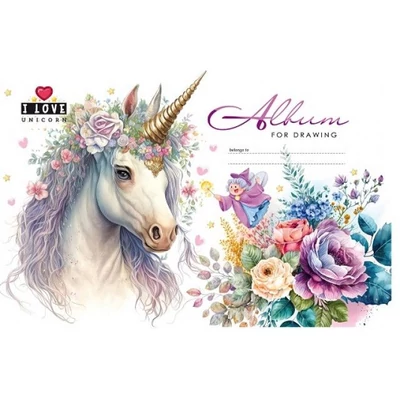 FC-23039 Vázlatfüzet 202*292mm 12lap I love unicorn