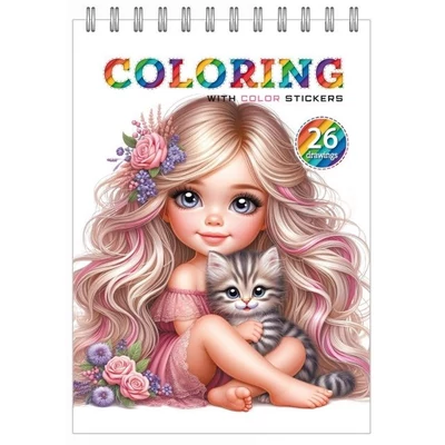 FC-24219 Kifestő matricával 148*210mm 12lap spirál Meow