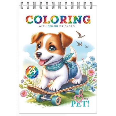 FC-24223 Kifestő matricával 148*210mm 12lap spirál I love my pet