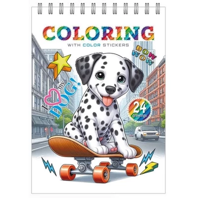 FC-24225 Kifestő matricával 148*210mm 12lap spirál I love my dog