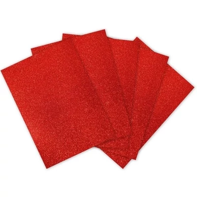 FC-GLEVA1ADH-002 Dekorgumi A4 Glitteres, öntapadó 5db Piros