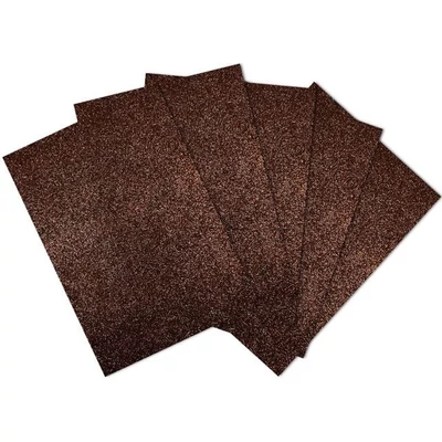 FC-GLEVA1ADH-014 Dekorgumi A4 Glitteres, öntapadó 5db Sötét barna