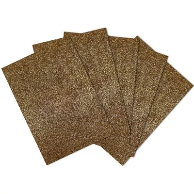 FC-GLEVA1ADH-020 Dekorgumi A4 Glitteres, öntapadó 5db Világos barna