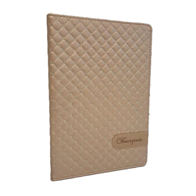 FC-N9052 Notesz PVC kockás A/5 80lap Bézs steppelt holo flitterekkel