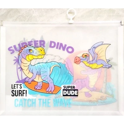FC-P0113 Irattartó tasak cipzáras A4+ Surfer Dino