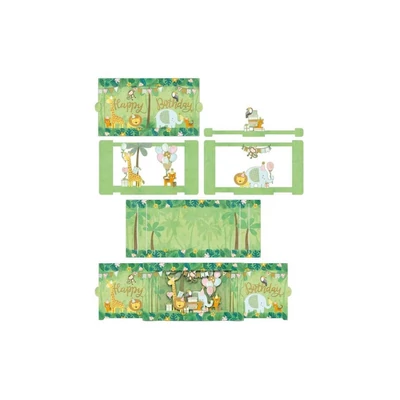 GG-07b Petit Theatre Képeslap 22,4*12cm Happy Birthday Jungle