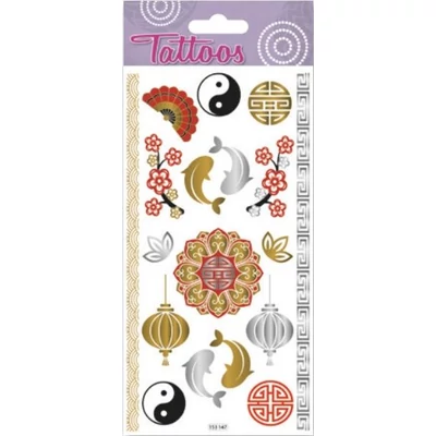 GG-153147 Tattoos Tetováló matrica - Távolkeleti motívumok 9*17cm