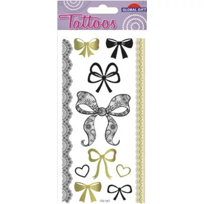 GG-153167 Tattoos Tetováló matrica - Csipkés masnik 9*17cm