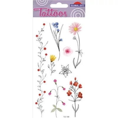 GG-153168 Tattoos Tetováló matrica - Virágok 9*17cm