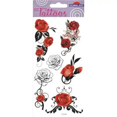 GG-153169 Tattoos Tetováló matrica - Rózsák 9*17cm