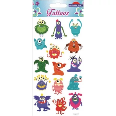 GG-153177 Tattoos Tetováló matrica - Szörnyecskék 9*17cm