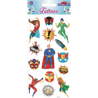 GG-153179 Tattoos Tetováló matrica - Szuperhősök 9*17cm