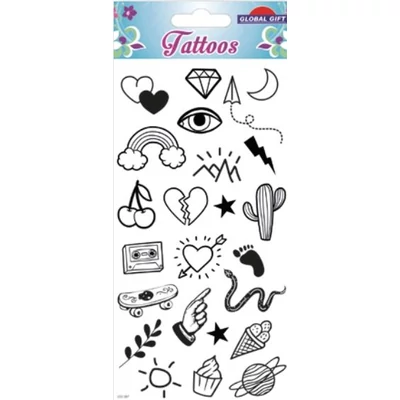 GG-153187 Tattoos Tetováló matrica - Vegyes minták 9*17cm