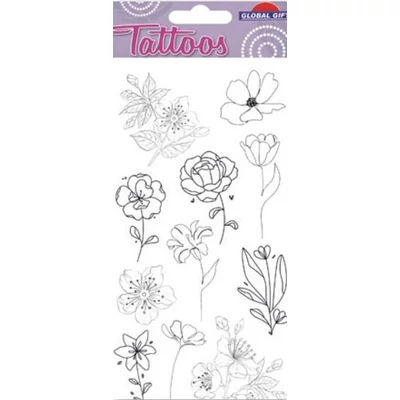 GG-153188 Tattoos Tetováló matrica - Virágok 9*17cm