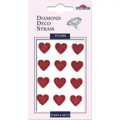 GG-160053 Diamond Deco Strass matrica Piros szív