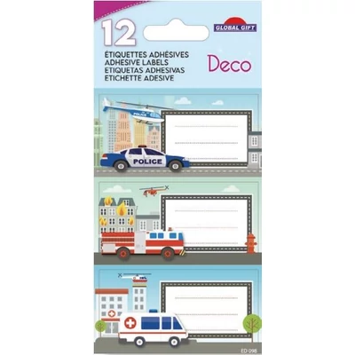 GG-170161 Füzetcímke Etiq.Deco 12db SoS járművek
