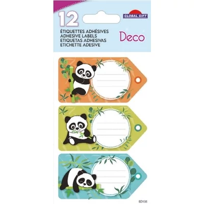 GG-170197 Füzetcímke Etiq.Deco 12db Pandás