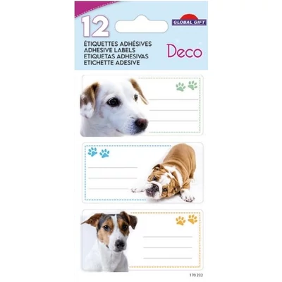 GG-170232 Füzetcímke Etiq.Deco 12db Kutyás