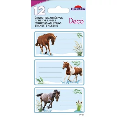 GG-170235 Füzetcímke Etiq.Deco 12db Lovak