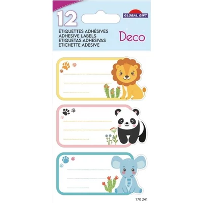 GG-170241 Füzetcímke Etiq.Deco 12db Állatkás