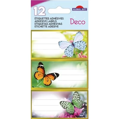 GG-170244 Füzetcímke Etiq.Deco 12db Pillangós