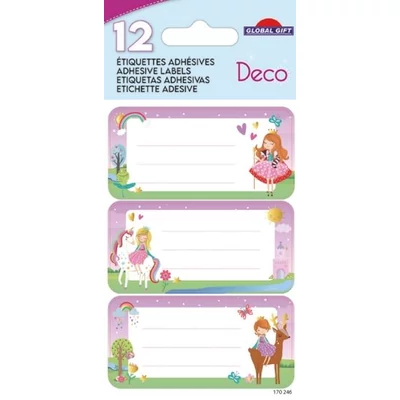 GG-170246 Füzetcímke Etiq.Deco 12db Hercegnős
