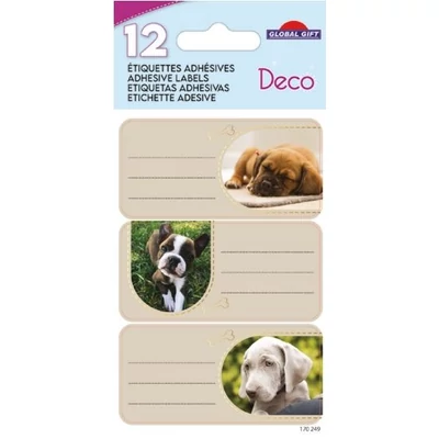 GG-170249 Füzetcímke Etiq.Deco 12db Kutyás
