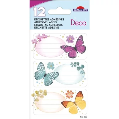 GG-170250 Füzetcímke Etiq.Deco 12db Pillangós