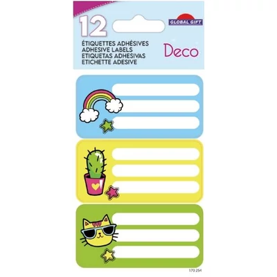 GG-170254 Füzetcímke Etiq.Deco 12db Színes motívumok