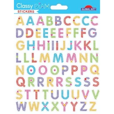 GG-210100 Classy Matrica - Betűk+számok strasszal 15*17cm