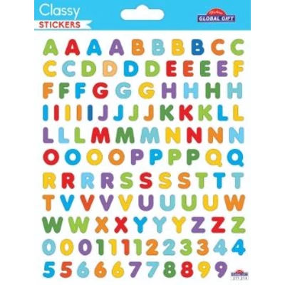 GG-211214 Classy Matrica - Színes betűk+számok 15*17cm