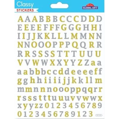 GG-211218 Classy Matrica - Arany-ezüst hologramos betűk+számok 15*17cm