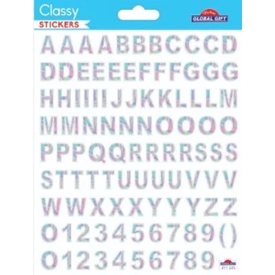 GG-211225 Classy Matrica - Hologramos betűk+számok 15*17cm