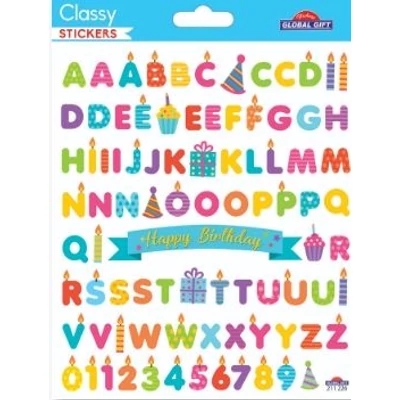 GG-211226 Classy Matrica - Happy Birthday betűk+számok