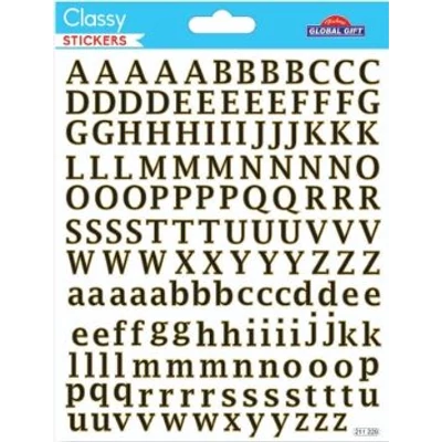 GG-211229 Classy Matrica - Fekete betűk arany szegéllyel 15*17cm