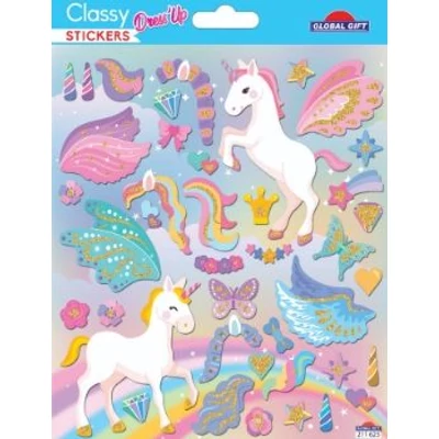 GG-211625 Classy Matrica - Öltöztetős Unikornis 15*17cm