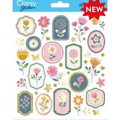 GG-211638 Classy Matrica - Wanowa Retro Flowers 15*17cm