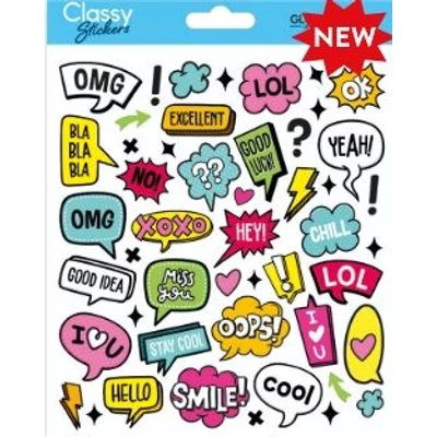 GG-211645 Classy Matrica - Pop Art buborék üzenetek 15*17cm