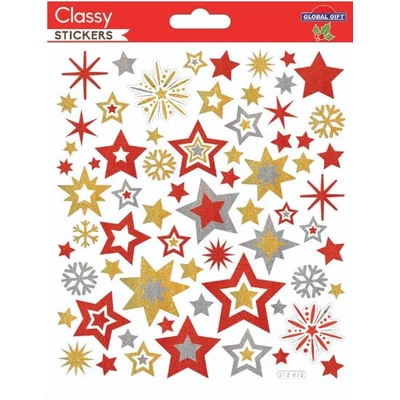 GG-212032 Christmas Classy Matrica - Hologramos csillagok 15*17cm