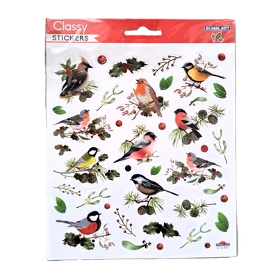 GG-212037 Christmas Classy Matrica - Madarak 15*17cm