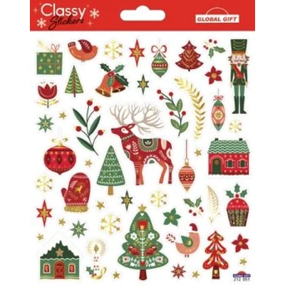 GG-212051 Christmas Classy Matrica - Karácsonyi motívumok 15*17cm