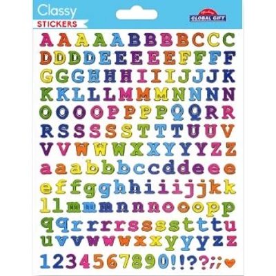 GG-224041 Classy Matrica - Szivárványos betűk+számok 15*17cm