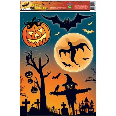 GG-230310 Halloween Ablakmatrica - Temető 20*30cm
