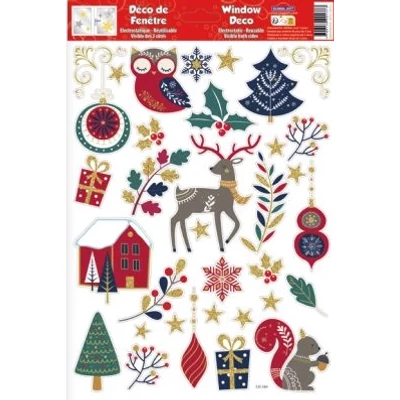 GG-230564 Christmas Ablakmatrica - Skandináv minták 20*30cm