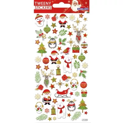 GG-270609 Christmas Tweeny Matrica - Karácsonyi motívumok 9*17,5cm