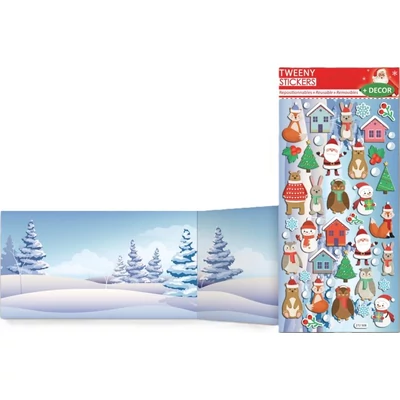 GG-272508 Christmas Tweeny Matrica háttérrel - Karácsonyi tájkép 9*17,5cm