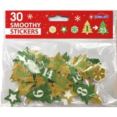GG-290006 Christmas Smoothy Matrica - Adventi számos fenyőfák 15*8cm