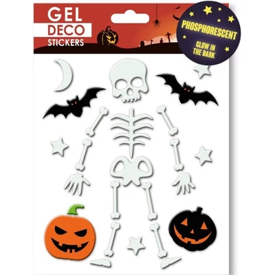 GG-320310 Halloween Gel Matrica - Sötétben világító csontváz 15*17cm