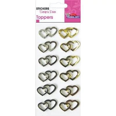 GG-410013 Topper 3D Matrica - Esküvői szívek 7*15cm