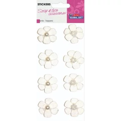 GG-410050 Topper 3D Matrica - Glitteres virágok 7*15cm